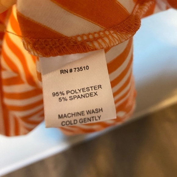 Anthropologie Uncle Frank Orange and white dress sz M - Picture 4 of 7